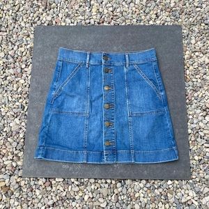 Loft Button Down Denim Skirt